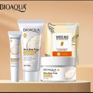 Pack of 4 Bioaqua Glow & Glowing Rice Skincare Series