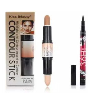Pack of 2 - Highlighter And Concealer Contour Stick with Water Proof Eyeliner