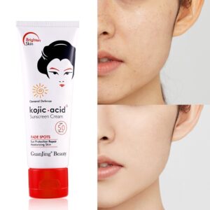 Kojic Acid Spf 50 Sun Screen Cream Moisturizing Whitening Spots Fade - 80ml