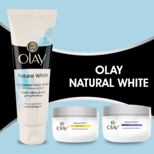New Olay Natural White Day Cream 50ml + Night Cream 50ml + Face Wash 100ml