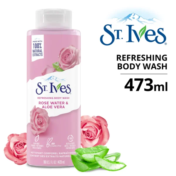 Buy St. Ives Refreshing Body Wash Rose Water & Aloe Vera Cleanser 473ml
